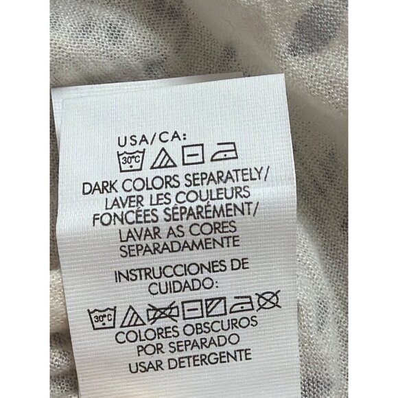 Calvin Klein Womens Beige Cotton Blend Long Sleeve Printed Top Lightweight Sz M - Picture 9 of 12